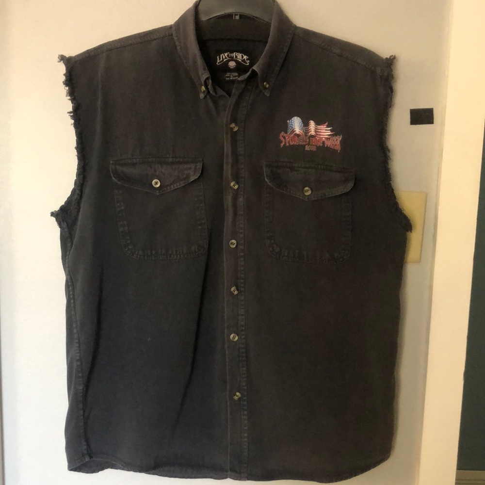 XL Mens cut-off sleeve shirt. Sturgis 2008 Bike Week Rally.